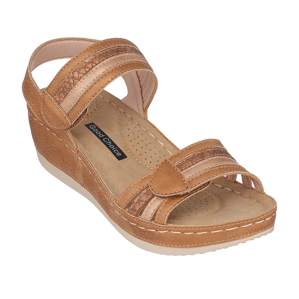 Samar Tan Wedge Sandals